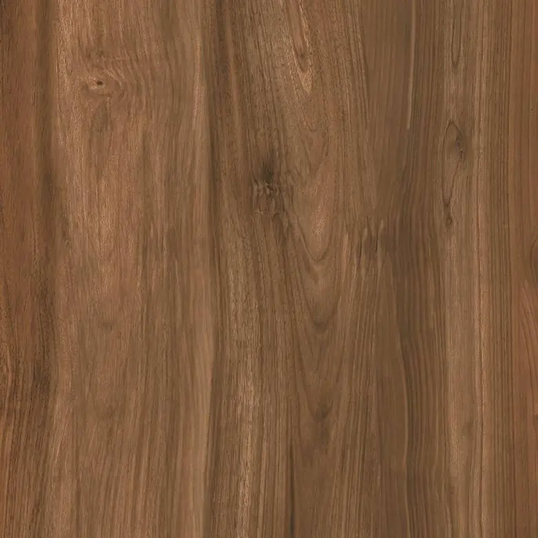Dettaglio di gres porcellanato effetto legno noce in formato 20x120
